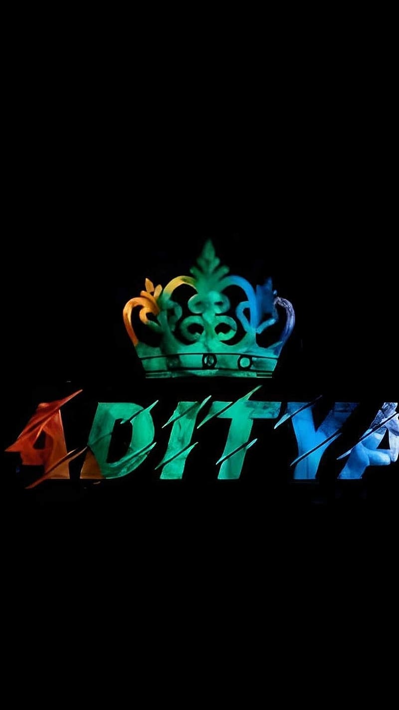 a-to-z-name-aditya-colorful-crown-black-background-hd-phone