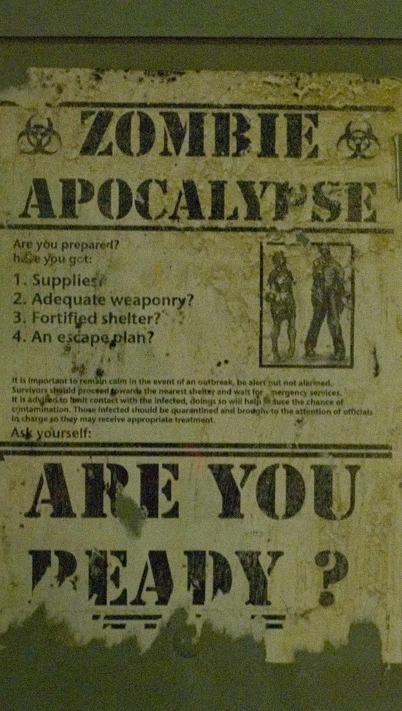 Zombie poster, apocalypse, shelter, survival, HD phone wallpaper