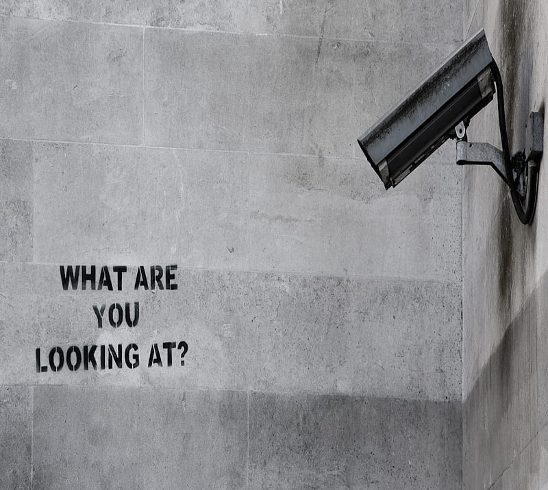security, camera, graffiti, HD wallpaper