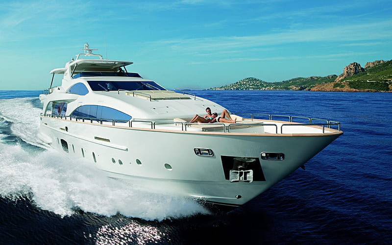 Azimut 105 luxury motor yacht-ship theme, HD wallpaper