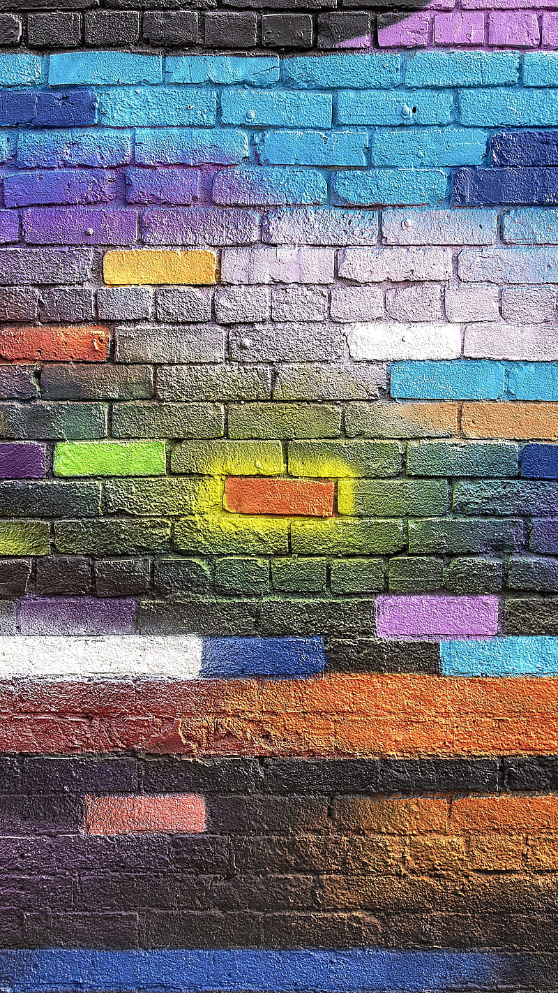 street art , brick, colorful, paint, street art, graffiti, HD phone wallpaper