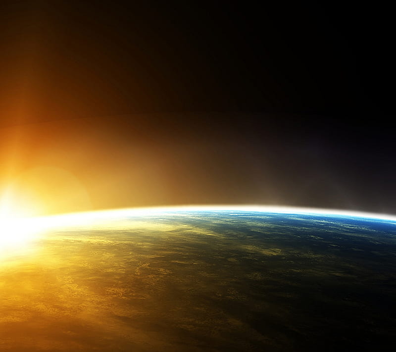 Earth Horizon, space, sun, world, HD wallpaper
