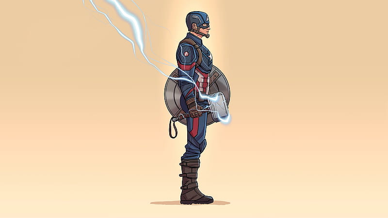 Captain America Minimalism 2020, captain-america, superheroes, artwork, artist, minimalism, HD wallpaper