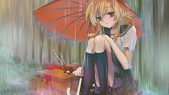 Sad Anime Girl in Rain by LikeFatAnimeGirls741 on DeviantArt