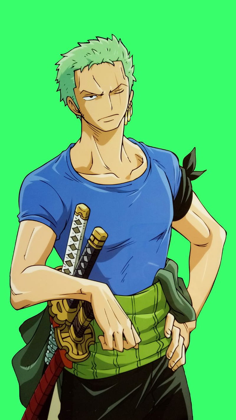 Roronoa Zoro, anime, green, manga, one piece, pirate, sword, HD phone wallpaper
