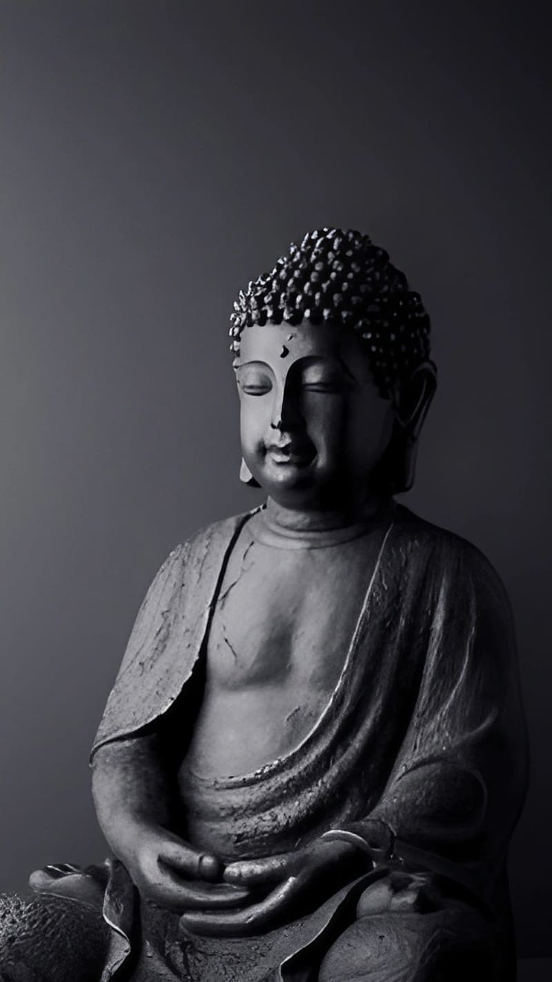 Buddh Bhagwan Ke, Black Background, lord, buddha, HD phone wallpaper