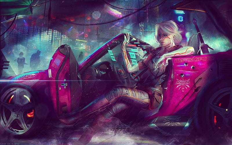 cyberpunk 2077, sci-fi games, futuristic car, pretty woman, concept design, Games, HD wallpaper