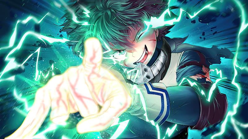 Izuku midoriya, all for one, anime, my hero acdamia, HD wallpaper