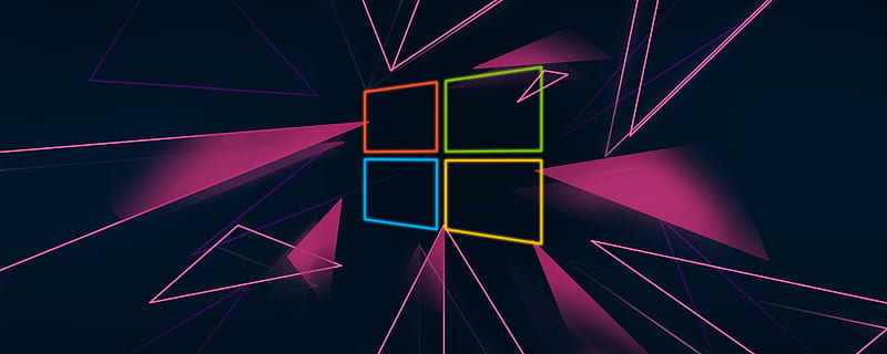 Windows 10 Neon Logo, HD wallpaper