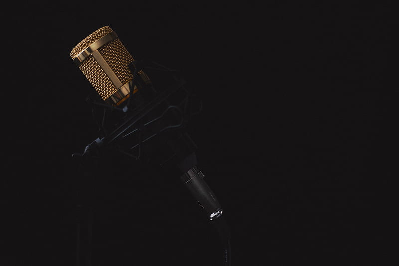 black and gray condenser microphone, HD wallpaper