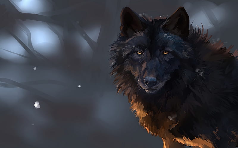 Wolf Art , wolf, animals, artist, artwork, digital-art, HD wallpaper