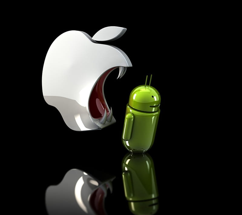 Apple vs Android, androids, brands, cell phones, competition, HD wallpaper