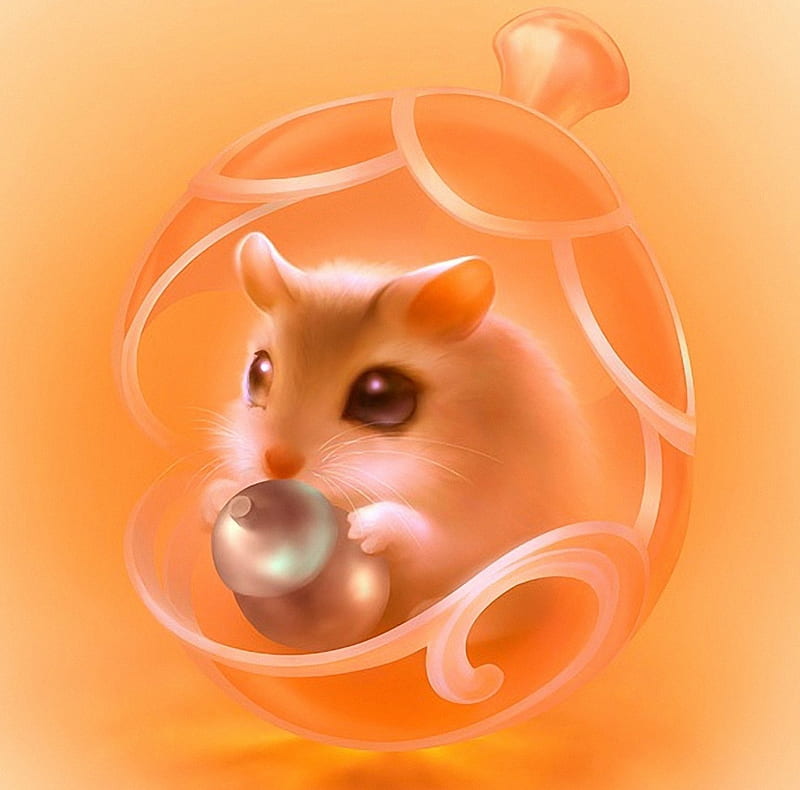 Premium Photo | 3D hamster character in anime style with lighting effect