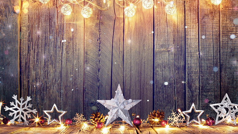 White Stars Beads With Lights Christmas Star, HD wallpaper