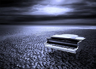 Night song, piano, blue, night, music, HD wallpaper | Peakpx