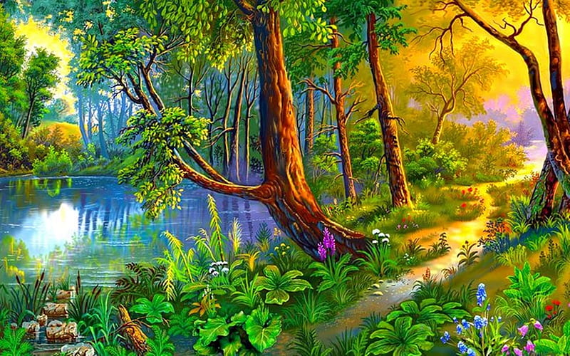 scenic forest wallpaper