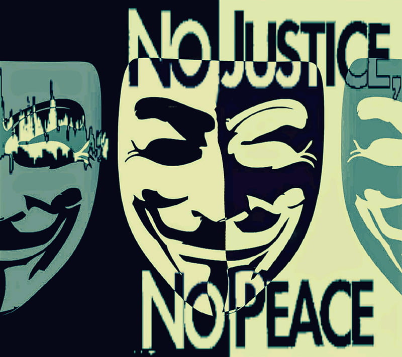 Anonymous Justice 12, anonymous, black, justice, mask, original, peace, white, HD wallpaper