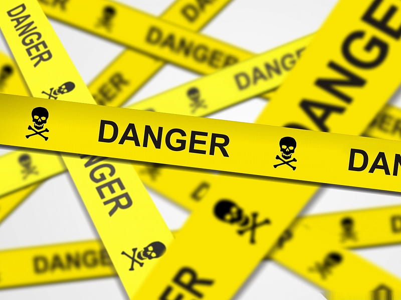 Danger, yellow, background, barrier tape, HD wallpaper