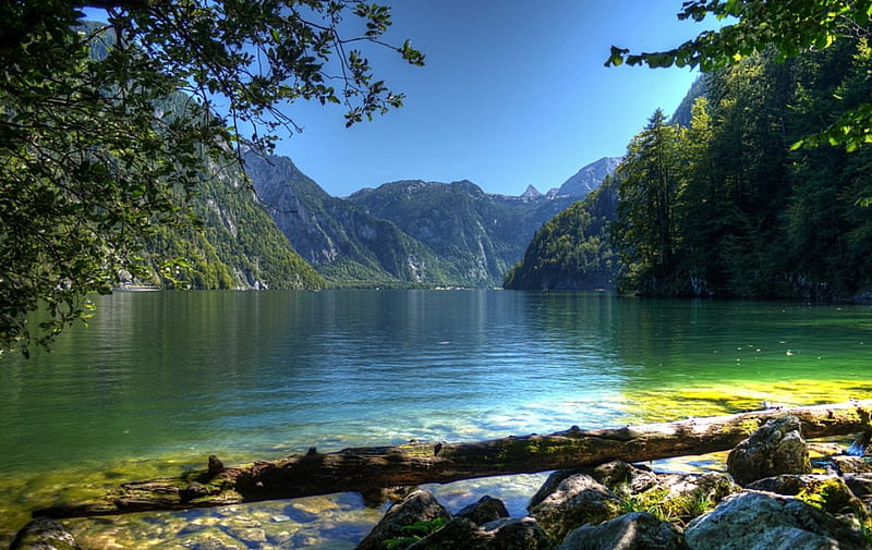 Breathtaking lake, Sky, Summer, Mountain, Lake, Tree, Nature, HD ...