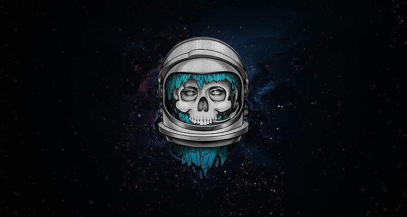 Skull Dark Astronaut, skull, dark, astronaut, artist, artwork, digital-art, black, HD wallpaper