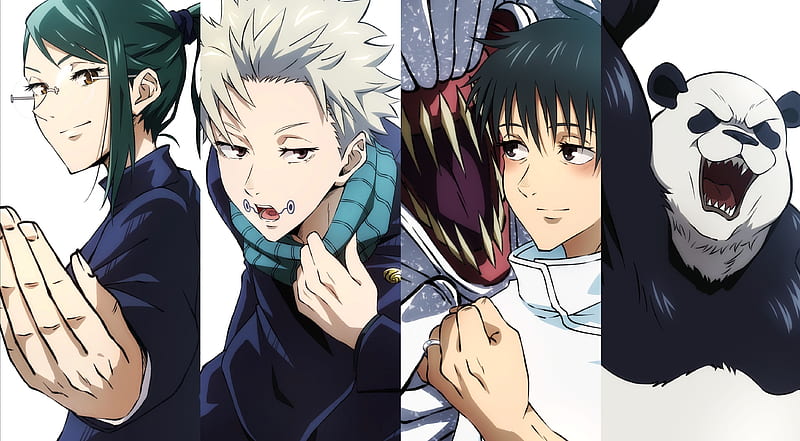 Anime, Jujutsu Kaisen, Maki Zenin , Panda (Jujutsu Kaisen) , Toge Inumaki , Yuta Okkotsu, HD wallpaper