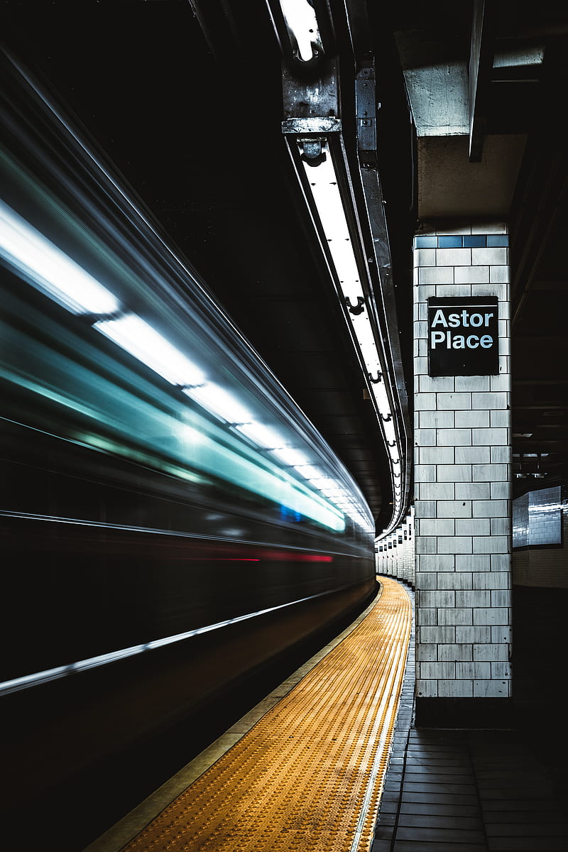 subway, station, light, motion, long exposure, HD phone wallpaper