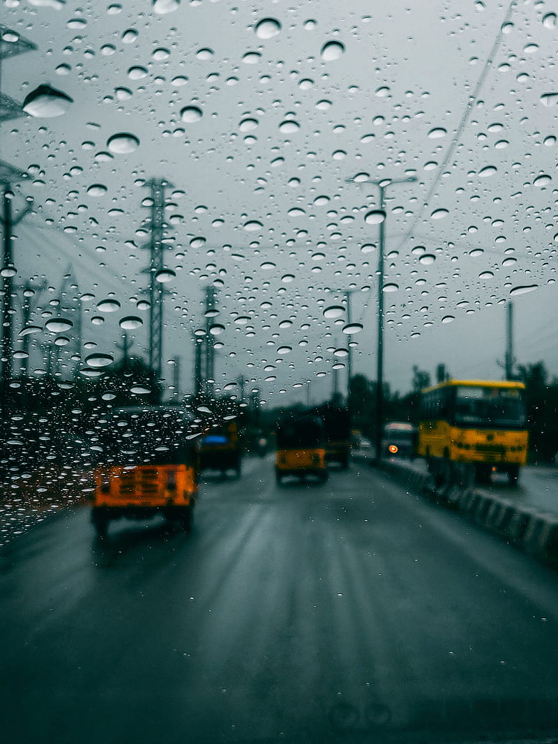 Rainy Road, glass, monsoon, rain, rain , roads, season, wet road, HD phone wallpaper