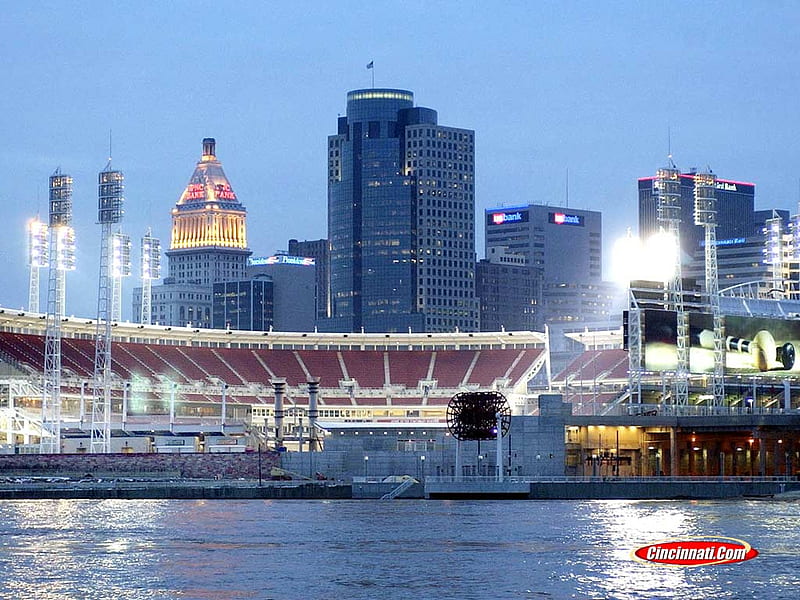 Cincinnati Reds, Cincinnati Skyline, HD wallpaper