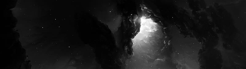 X 2160) Black & White Space Nebula : R Ultrawide, 7680X2160 Space, HD wallpaper