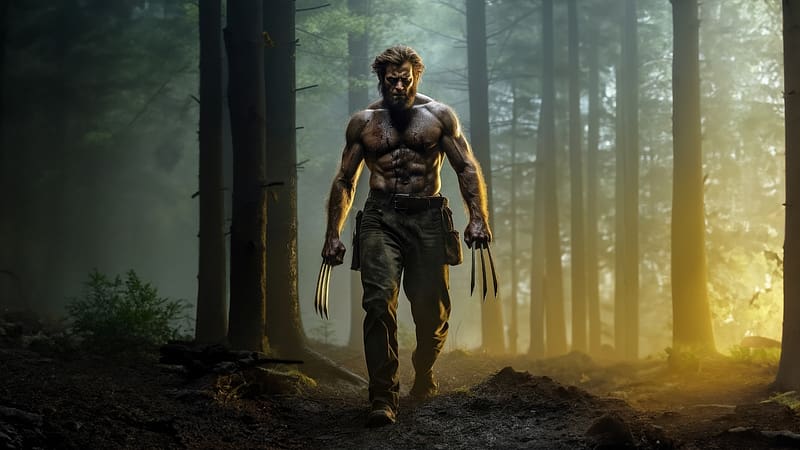 Wolverine Intense Walk With Claws Bared, deadpool-3, deadpool, wolverine, 2024-movies, movies, hugh-jackman, superheroes, artist, artwork, digital-art, HD wallpaper