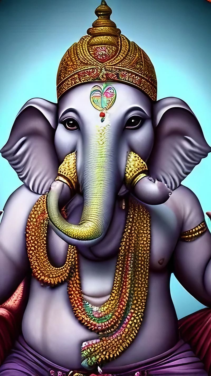 Ganesh Ji , Blue Background, god ganesh , lord, god, HD phone wallpaper