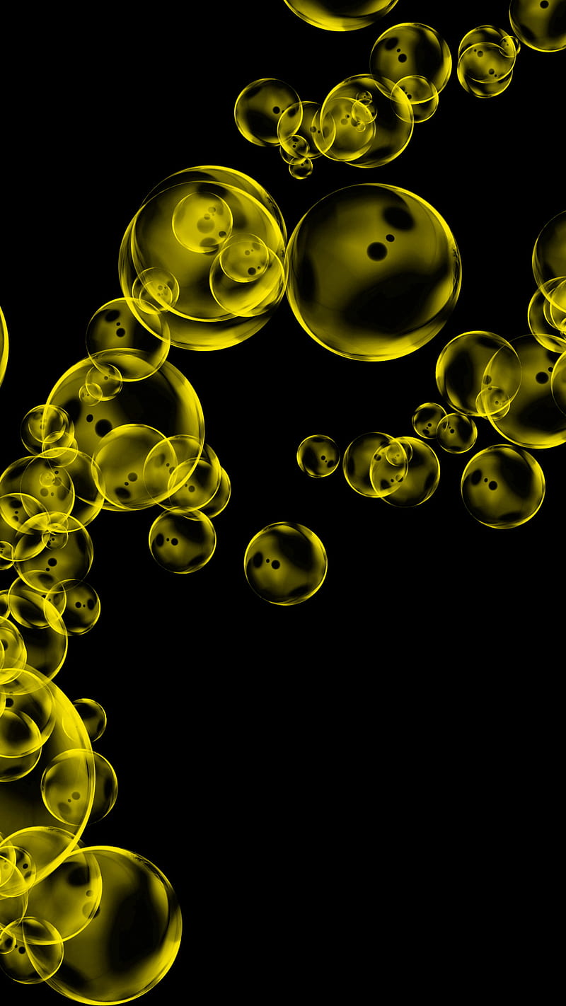 Yellow Bubbles, abstract, iphone, iphone7plus, HD phone wallpaper