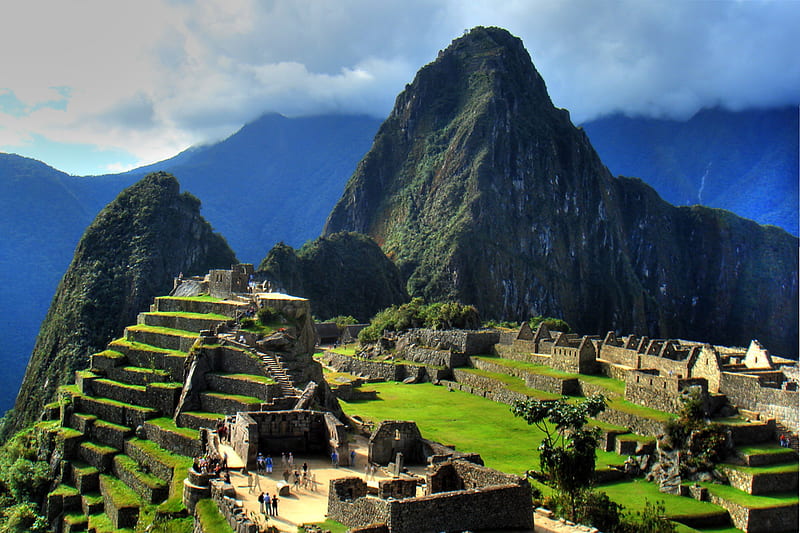 Machu Picchu, beutiful, ancient, lost city, clouds, peru, HD wallpaper