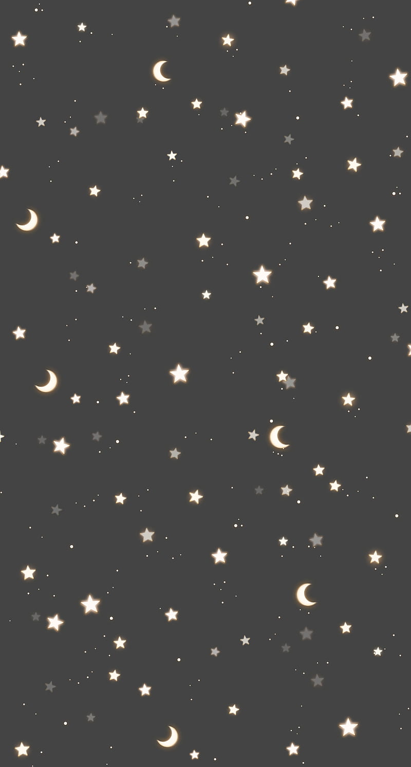 Night, glitter, gray, moon, stars, HD phone wallpaper | Peakpx