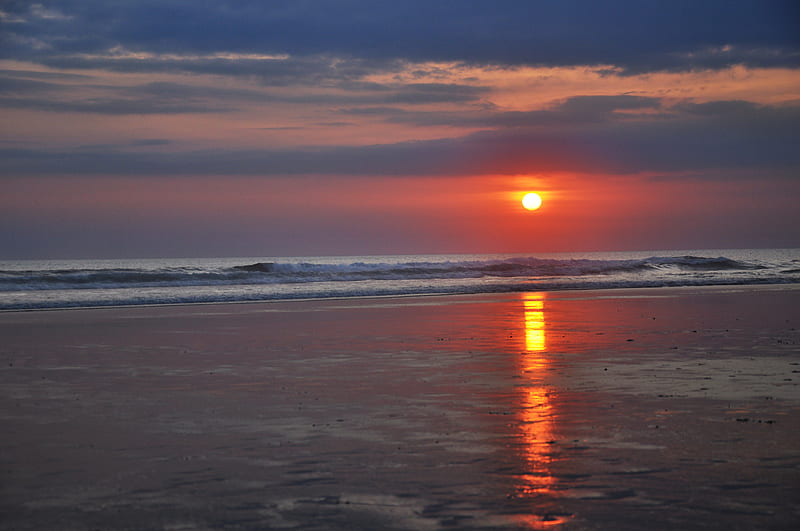 Beach Sunset Morning , morning, beach, sunset, nature, sunrise, HD wallpaper