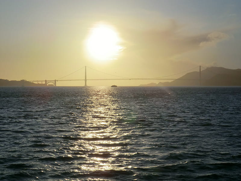 When the sun goes down...in San Francisco!, alcatraz, sun, california, golden gate, nature, sunset, san francisco, HD wallpaper
