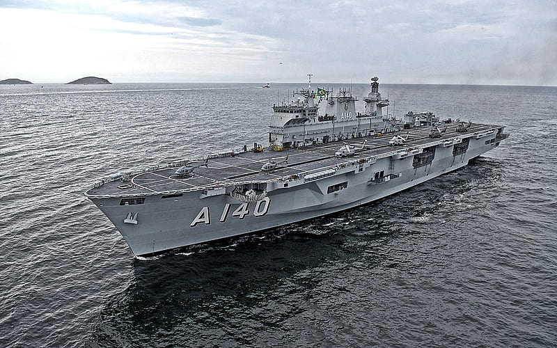 PHM Atlantico, A140, Brazilian amphibious assault ship, Atlantico, Brazilian Navy, Brazilian warship, HD wallpaper