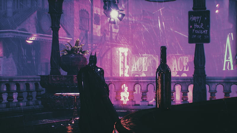 batman: arkham knight, action games, darkness, raining, in-game screenshot, Games, HD wallpaper
