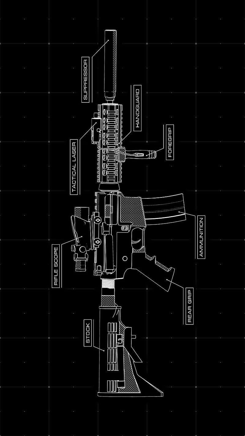 Rifle , black, circuit, computer, gente, illusion, inside, optical, tech, technology, tron, HD phone wallpaper