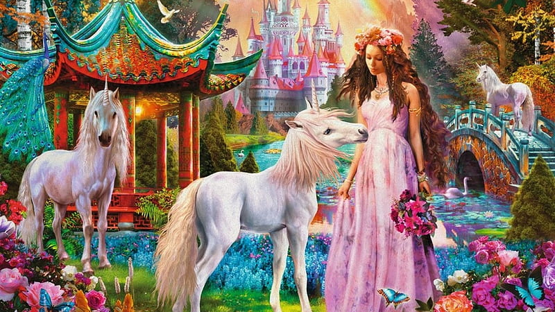 Fantasy Prinzessin, Rot, Pferde, Prinzessin, Deutschland, HD wallpaper