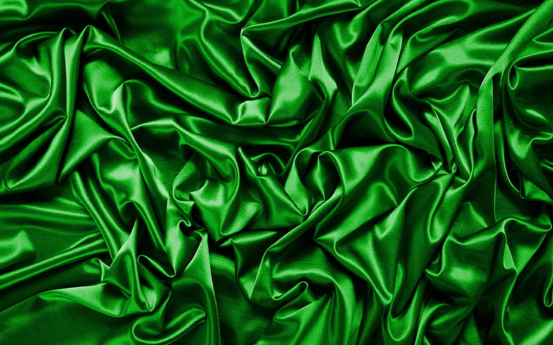 green satin background silk textures, satin wavy background, green backgrounds, satin textures, satin backgrounds, green silk texture, HD wallpaper