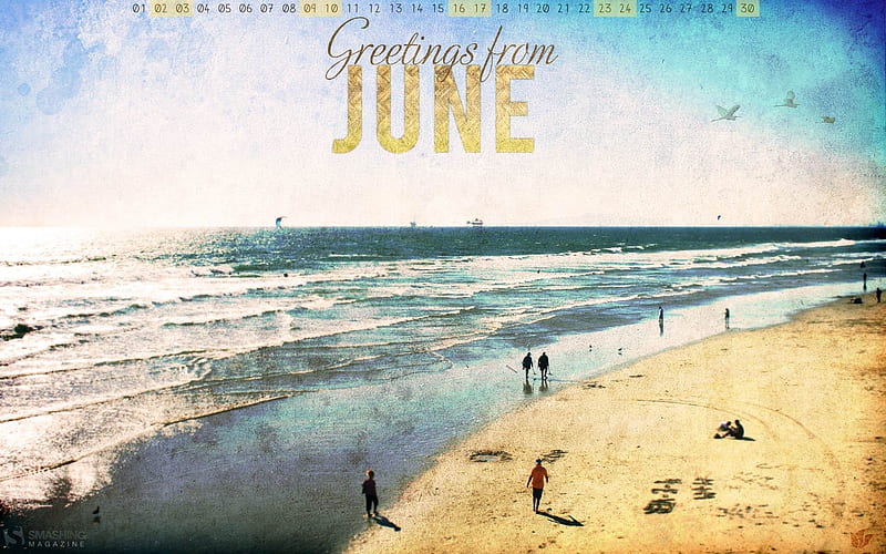 beach-June 2012 calendar, HD wallpaper