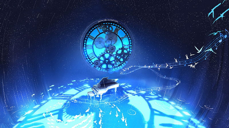 Between time and space, fantasy, time, space, blue, HD wallpaper