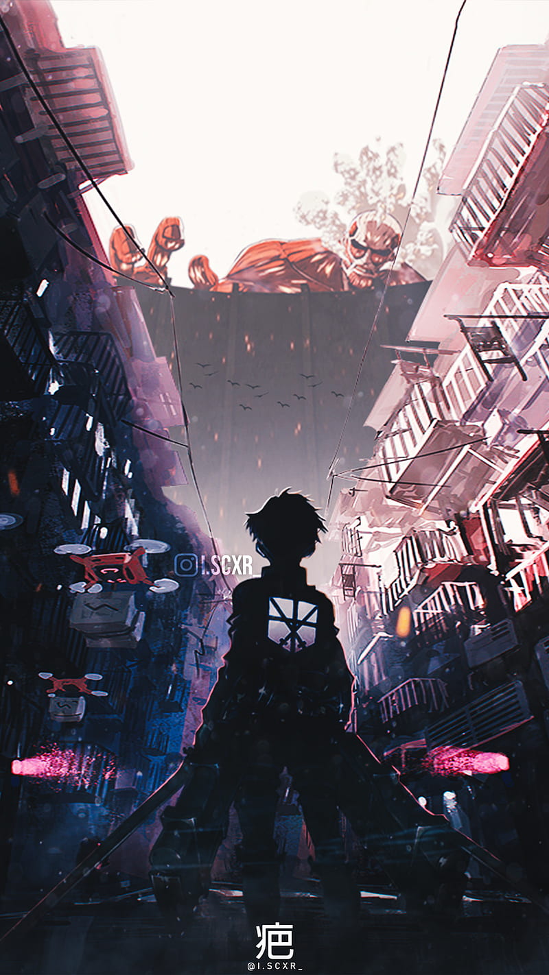 HD wallpaper: anime, Colossal Titan, Eren Jeager, fire, Shingeki No Kyojin