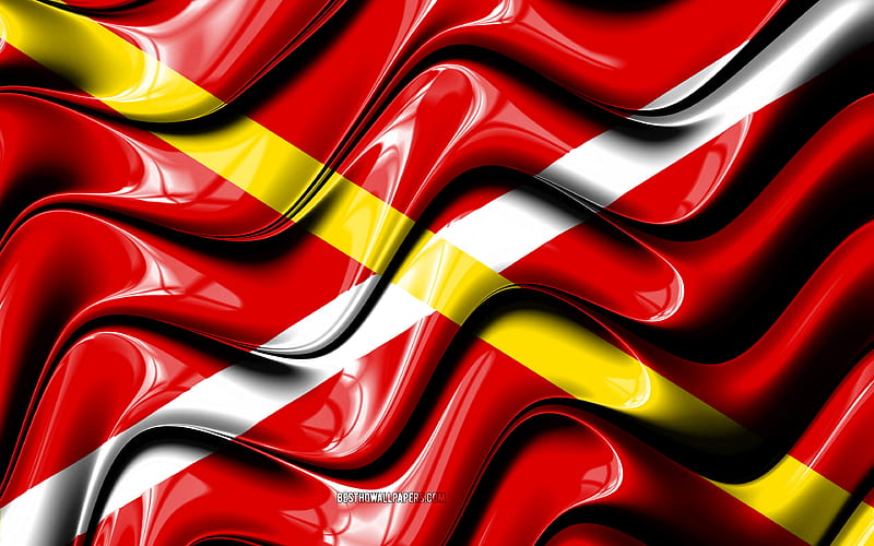 Rubi Flag Cities of Spain, Europe, Flag of Rubi, 3D art, Rubi, Spanish cities, Rubi 3D flag, Spain, HD wallpaper