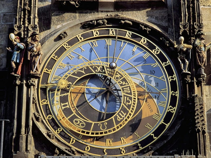 Astronomical Clock, clocks, ancient, time, unusual clocks, old, HD wallpaper