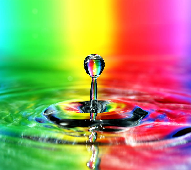Water Drop, colorful, rainbow, splash, HD wallpaper | Peakpx