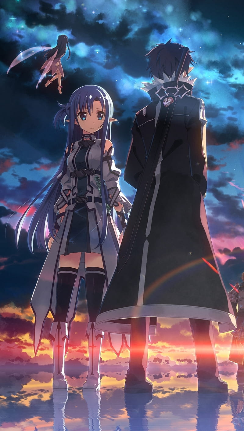 Download Kirito and Asuna from the popular anime series “Sword Art Online”