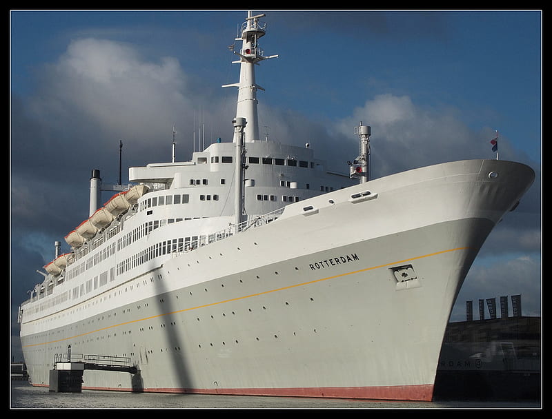 ss Rotterdam, cruise, rotterdam, dutch, cruiseship, HD wallpaper