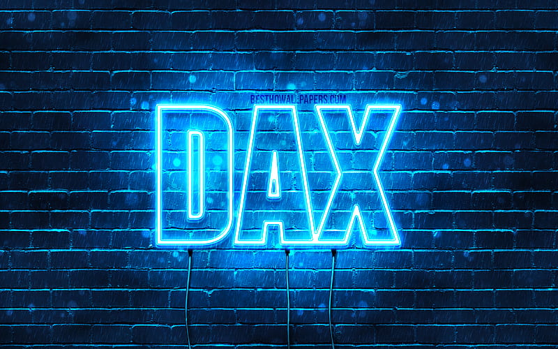 Dax with names, horizontal text, Dax name, blue neon lights, with Dax name, HD wallpaper